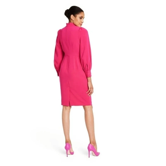 Sergio Hudson for Target Pink Balloon sleeve midi sheath dress sz medium new - Picture 2 of 11